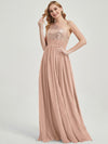 English Rose Sequined Chiffon Bridesmaid Dress - Sidney