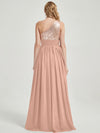 English Rose Sequined Chiffon Bridesmaid Dress - Sidney