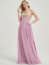 Mauve Sequined Chiffon Bridesmaid Dress - Sidney