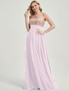 Pale Rose Sequined Chiffon Bridesmaid Dress - Sidney