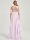 Pale Rose Sequined Chiffon Bridesmaid Dress - Sidney