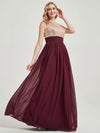Royal Purple One-Shoulder Sequin Chiffon Maxi A-Line Bridesmaid Dress
