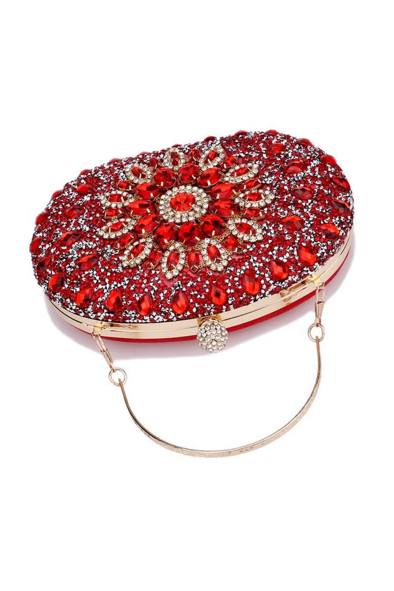  Evening Artificial Diamond Clutch with Wrist Handle