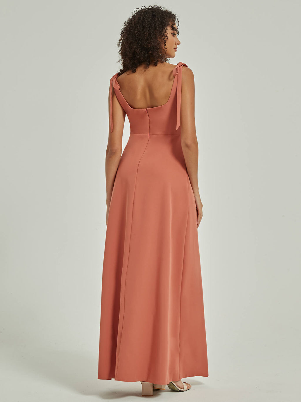 Convertible Spaghetti Straps Column Floor Length Bridesmaid Dress Alex