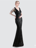 Black Tassel Sleeves Sequin Prom Dress 18691yey Camilla NZ Bridal d