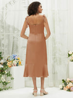 Bronzer Tea Length Satin bridesmaid dresses BG30215 Eugenia NZ Bridal b