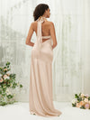 Champagne Halter Sleeveless Satin bridesmaid dresses R30517 Athena NZ Bridal b
