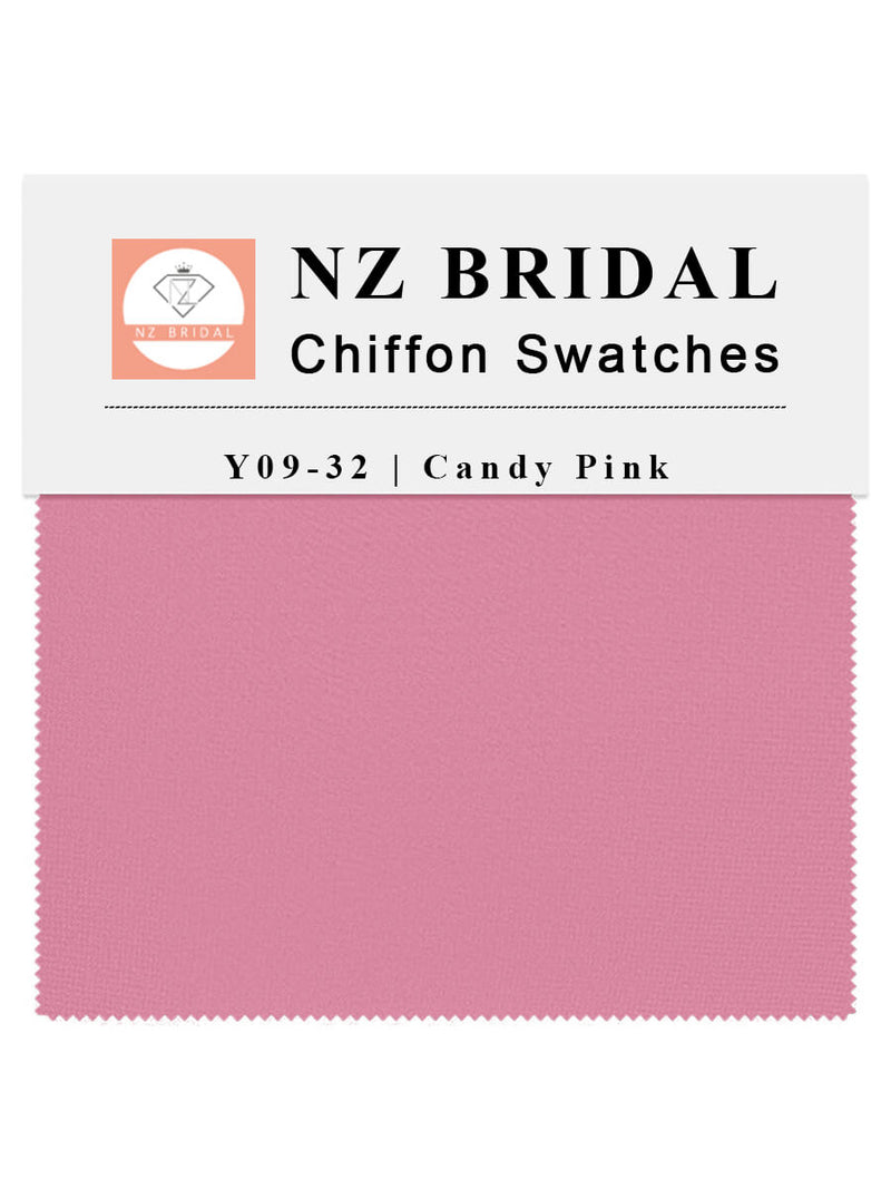 Candy Pink Fabric Swatch Samples Chiffon