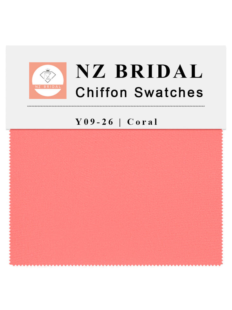 Coral Fabric Swatch Samples Chiffon