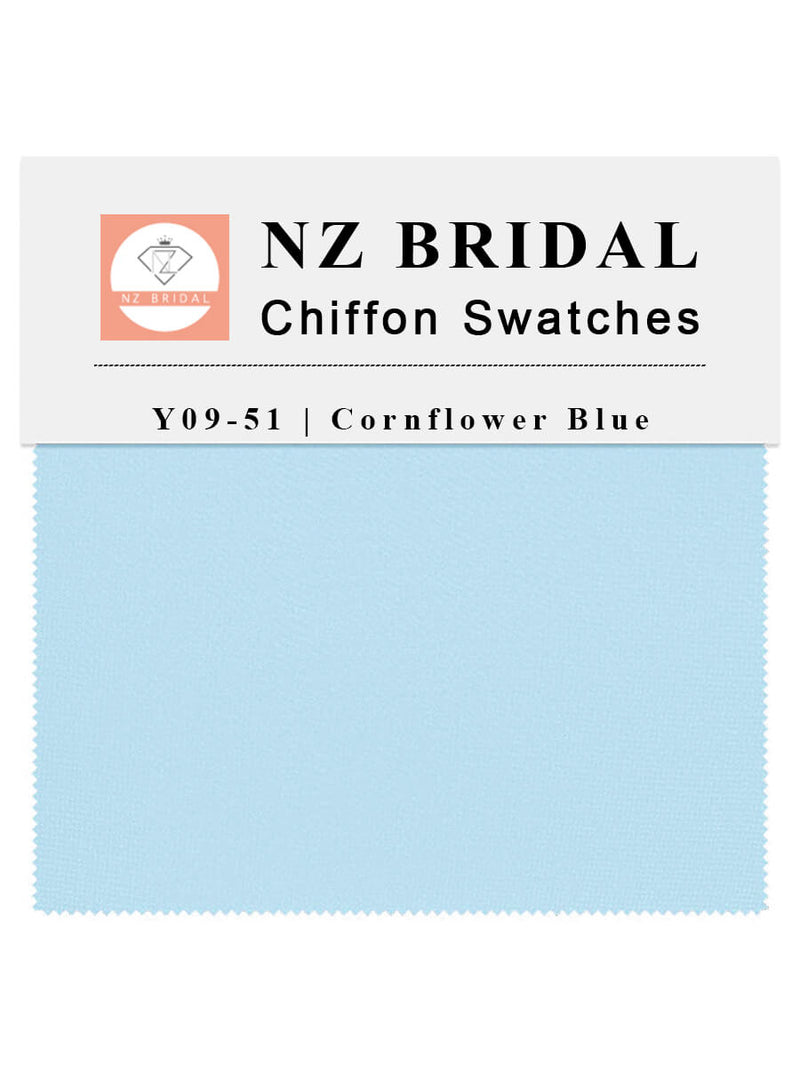 Cornflower Blue Fabric Swatch Samples Chiffon
