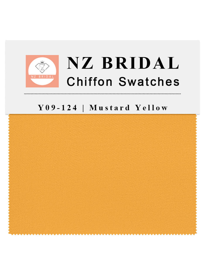 Mustard Yellow Fabric Swatch Samples Chiffon