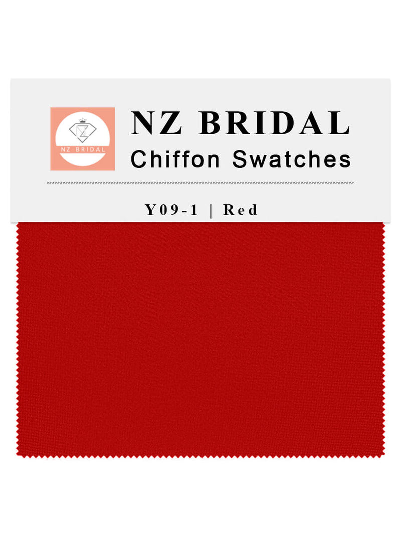 Red Fabric Swatch Samples Chiffon