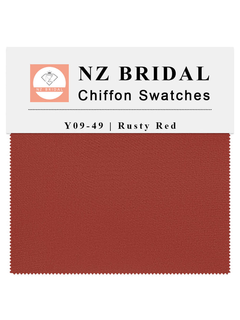 Rusty Red Fabric Swatch Samples Chiffon