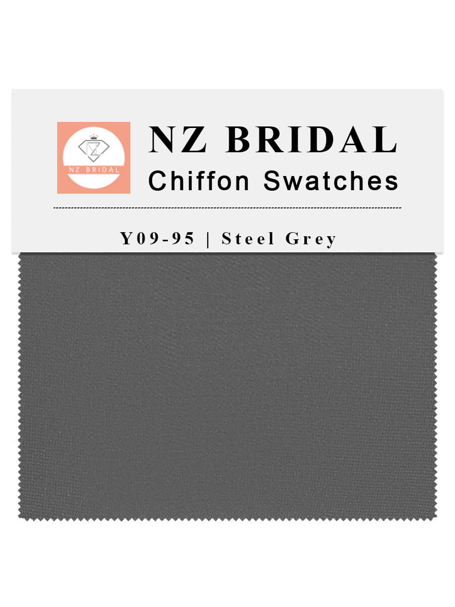 Steel Grey Fabric Swatch Samples Chiffon