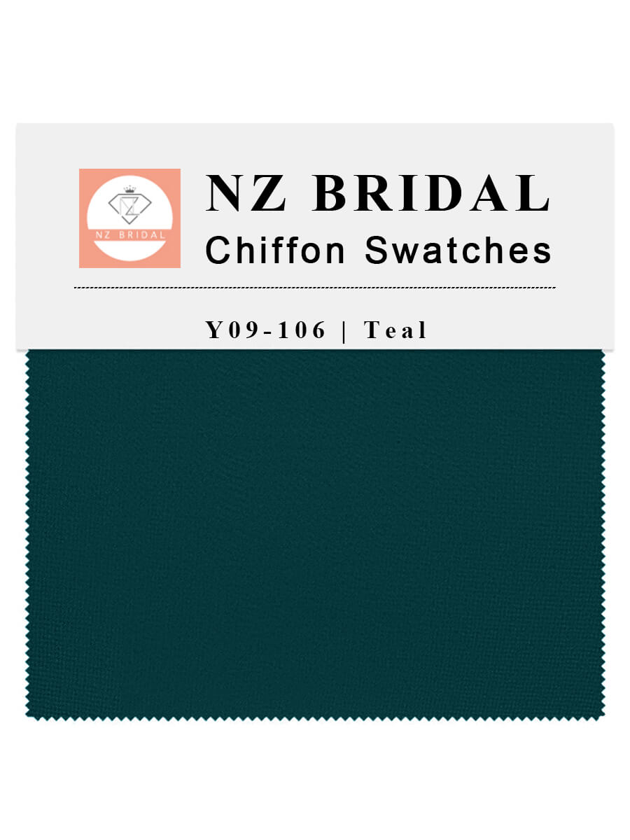 Teal Fabric Swatch Samples Chiffon