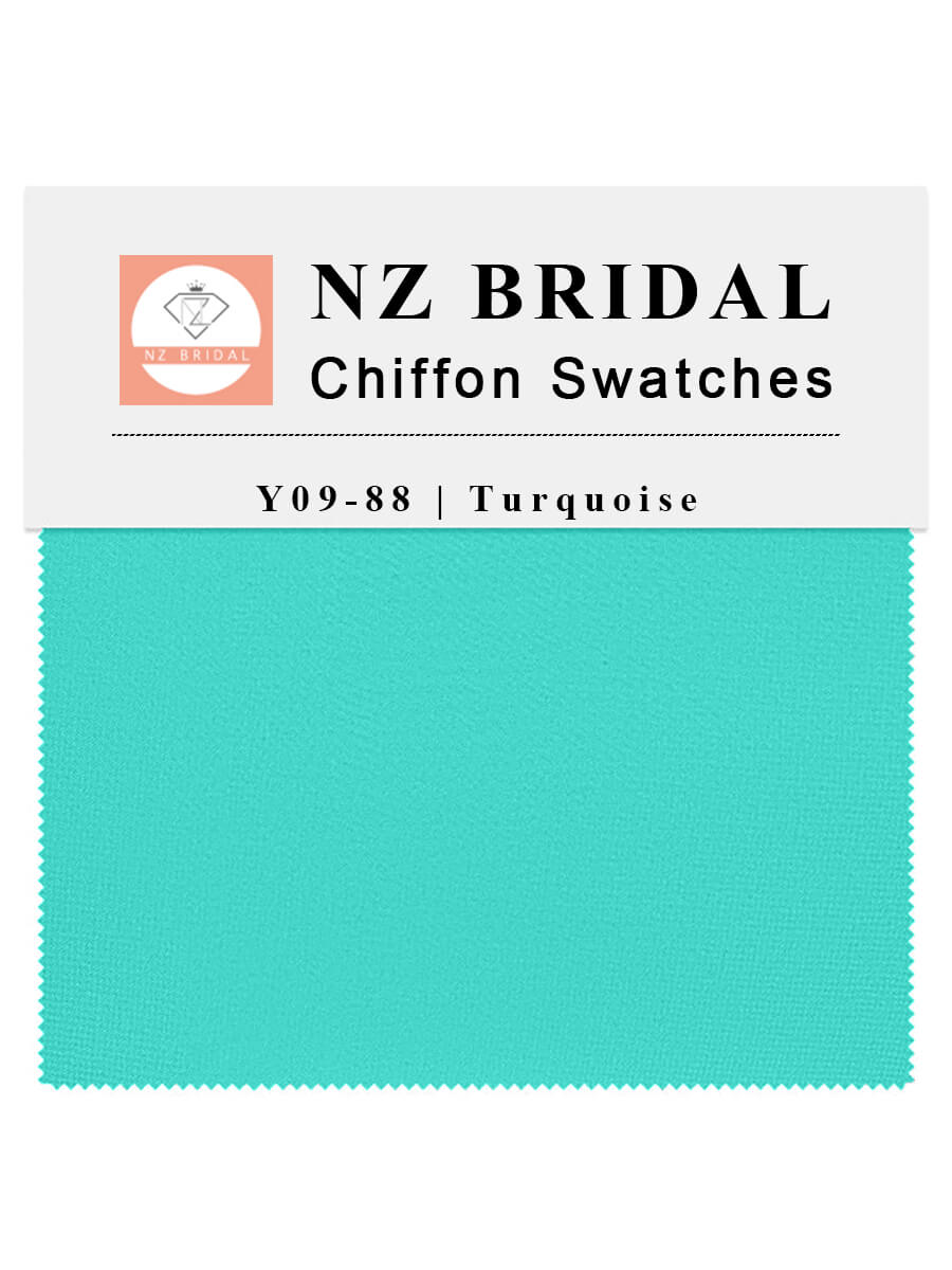 Turquoise Fabric Swatch Samples Chiffon