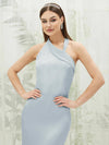 Cornflower Blue Halter Neck Satin bridesmaid dresses EB30520 Emerson NZ Bridal d