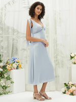 Cornflower Blue NZ Bridal V Neck Satin bridesmaid dresses BH30512 Gloria c