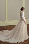 Diamond White Backless Long Sleeves Lace Wedding Dresses TM31102 Brielle NZ Bridal b