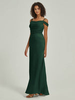 Emerald Green Convertible Pleated Satin bridesmaid dresses R1102 Cora NZ Bridal d