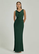Emerald Green Maxi Backless Satin bridesmaid dresses EB30520 Emerson NZ Bridal a