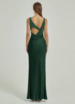 Emerald Green Maxi Backless Satin bridesmaid dresses EB30520 Emerson NZ Bridal b