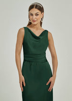 Emerald Green Maxi Backless Satin bridesmaid dresses EB30520 Emerson NZ Bridal detail1