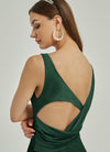 Emerald Green Maxi Backless Satin bridesmaid dresses EB30520 Emerson NZ Bridal detail2