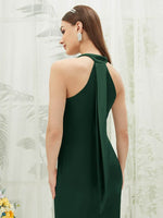 Emerald Green Maxi Satin bridesmaid dresses EB30520 Emerson NZ Bridal detail1