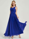 English Rose Wide Straps Sleeveless V-Neck Pleated Bridesmaid Dress