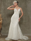 Diamond White Mermaid Sweetheart Off Shoulder Wedding Dress with Chapel Train Avery