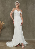 NZ Bridal Mermaid Sweetheart Off Shoulder Wedding Dress with Detachable Train Lolly