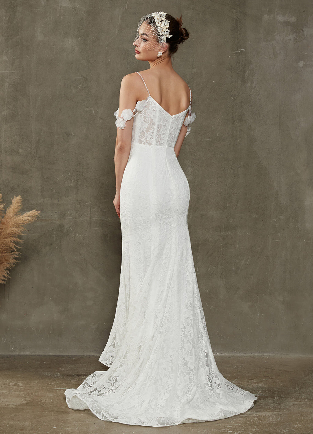 NZ Bridal Diamond White Mermaid Sweetheart Off Shoulder Wedding Dress with Detachable Train Lolly