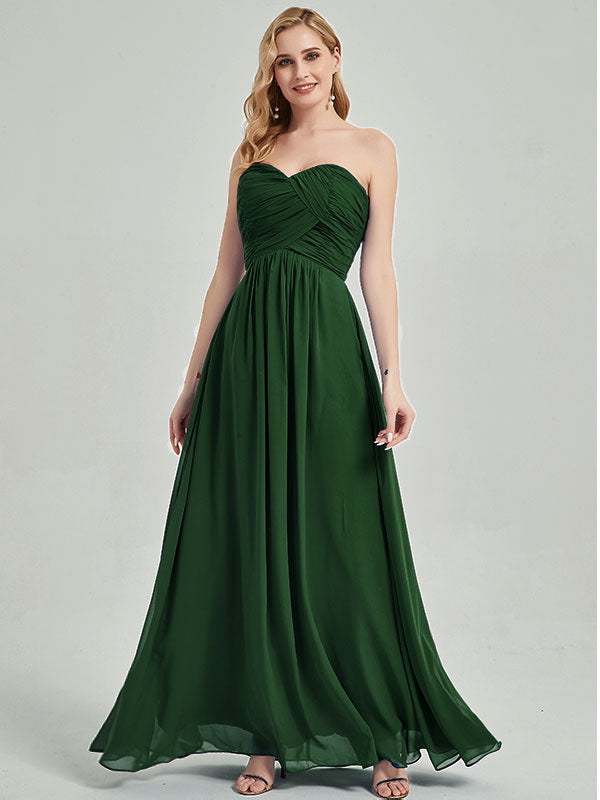 Eucalyptus Strapless Sweetheart  Chiffon Maternity Bridesmaid Dress