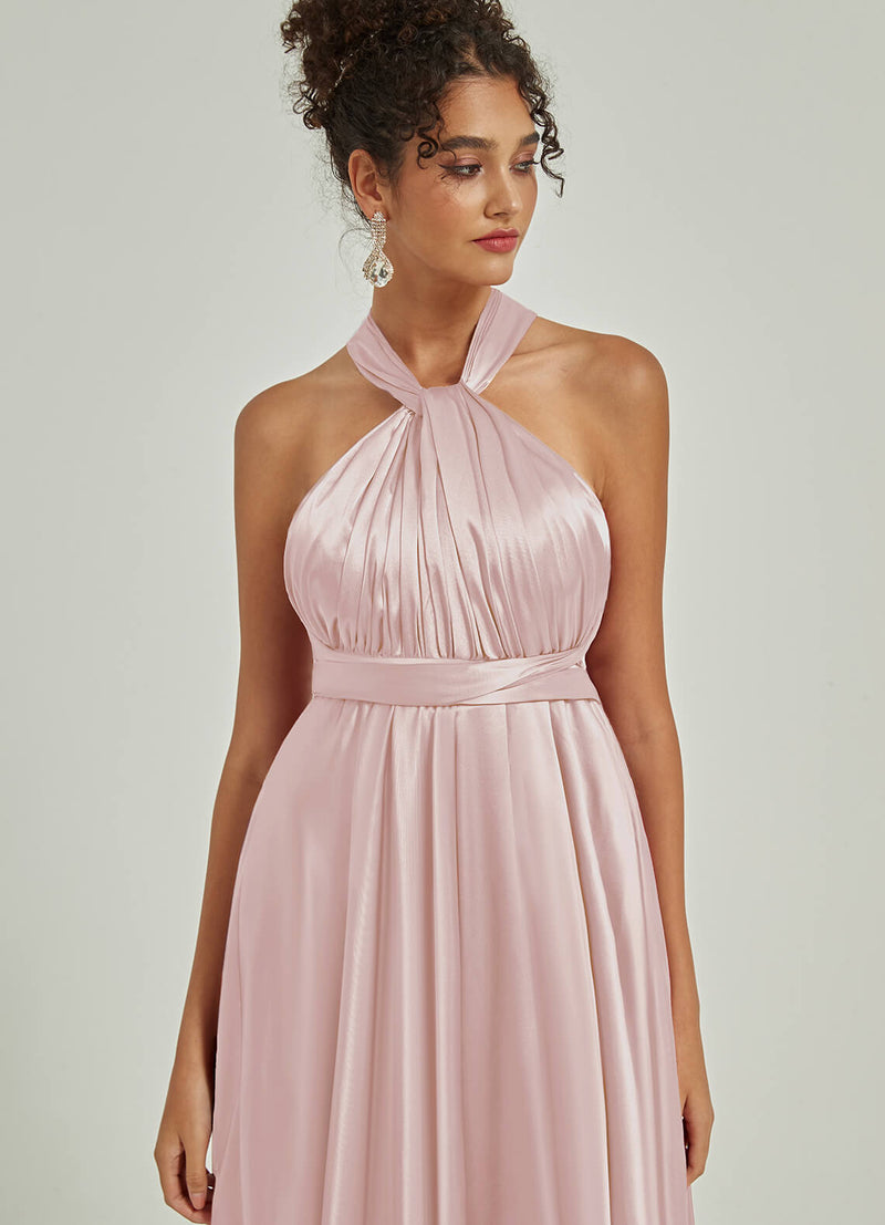 Muti Way Wrap Satin Blush bridesmaid dresses NZ Bridal JS30218 Winnie d