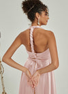 Muti Way Wrap Satin Blush bridesmaid dresses NZ Bridal JS30218 Winnie detail1