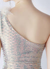 NZ Bridal Apricot Multi Feather One Shoulder Maxi Sequin Prom Dress 31359 Ruby detail3