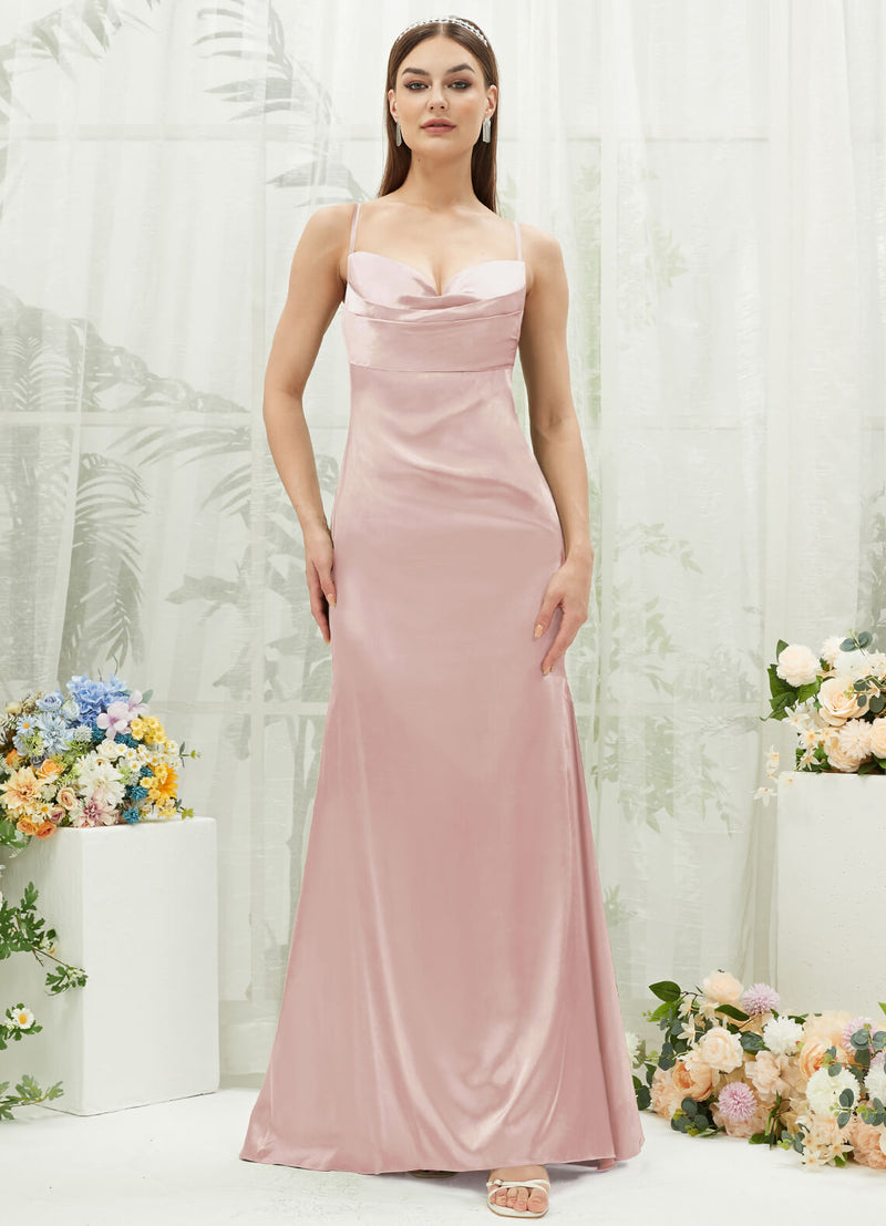 NZ Bridal Backless Maxi Satin Blush bridesmaid dresses CA221470 Rory a
