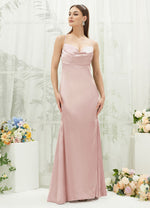 NZ Bridal Backless Maxi Satin Blush bridesmaid dresses CA221470 Rory c