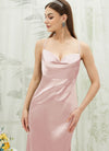 NZ Bridal Backless Maxi Satin Blush bridesmaid dresses CA221470 Rory detail1