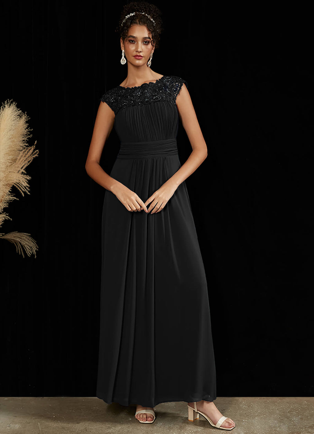 NZ Bridal Black Floor Length Chiffon bridesmaid dresses 09996ep Ryan a