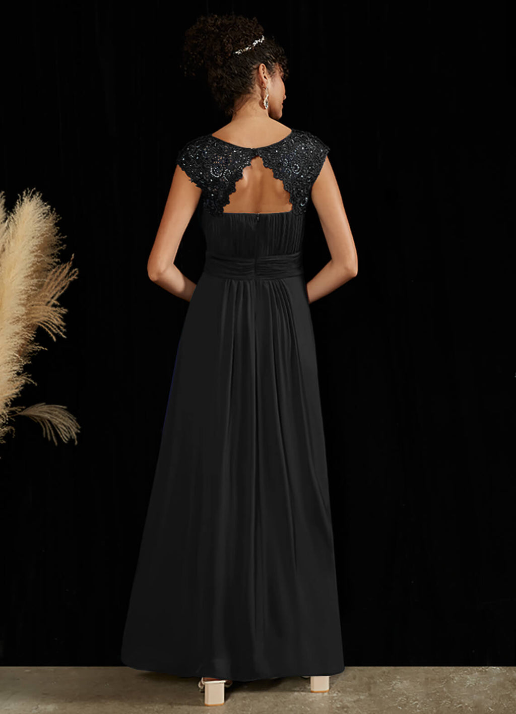 NZ Bridal Black Floor Length Chiffon bridesmaid dresses 09996ep Ryan a