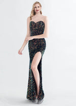 NZ Bridal Black Multi Sequin Maxi Prom Dress 31155 Victoria d