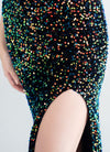 NZ Bridal Black Multi Sequin Maxi Prom Dress 31155 Victoria detail1