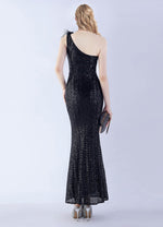 NZ Bridal Black One Shoulder Sequin Mermaid Prom Dress 31359 Ruby b