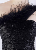 NZ Bridal Black One Shoulder Sequin Mermaid Prom Dress 31359 Ruby detail2
