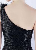 NZ Bridal Black One Shoulder Sequin Mermaid Prom Dress 31359 Ruby detail3