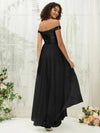 NZ Bridal Black Sequin Chiffon Off Shoulder Maxi Prom Dress 00277ee Esther b