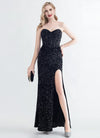 NZ Bridal Black Sequin Mermaid Prom Dress with Slit 31155 Victoria a