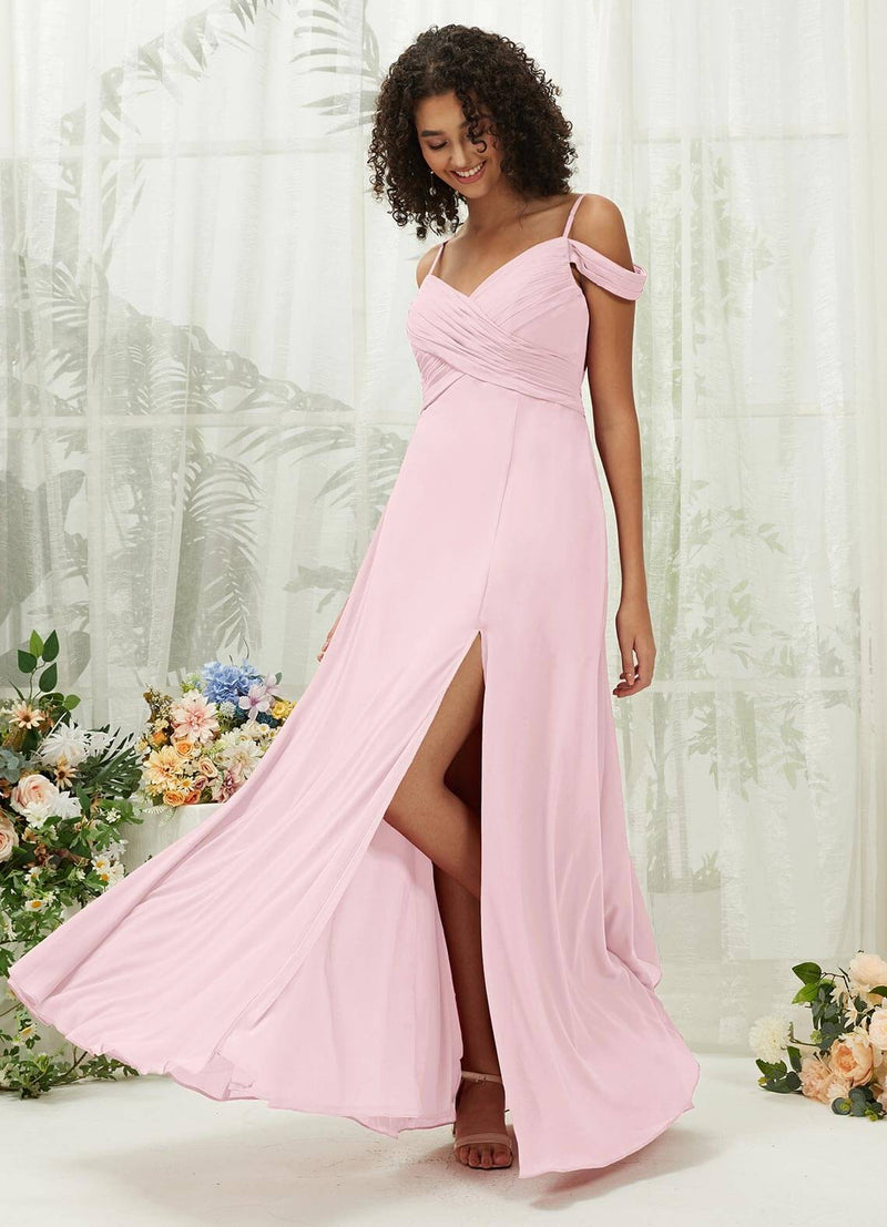 NZ Bridal Blush Convertible Chiffon Maxi Slit Bridesmaid Dress TC30219 Celia d